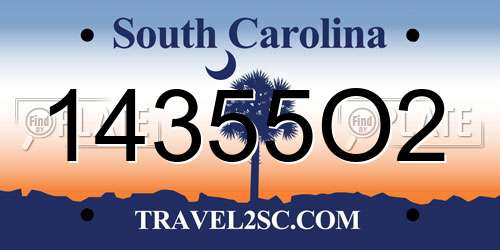 14355O2 South Carolina License Plate