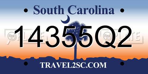 14355Q2 South Carolina License Plate