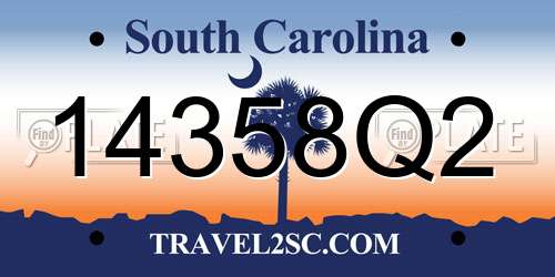 14358Q2 South Carolina License Plate