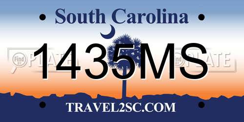 1435MS South Carolina License Plate