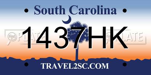 1437HK South Carolina License Plate