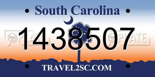 1438507 South Carolina License Plate