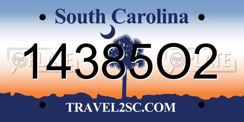 14385O2 South Carolina License Plate