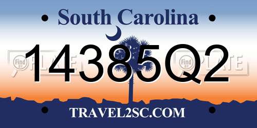 14385Q2 South Carolina License Plate