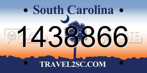 1438866 South Carolina License Plate
