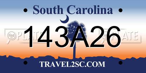 143A26 South Carolina License Plate