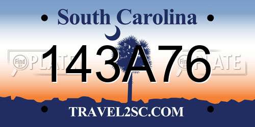 143A76 South Carolina License Plate