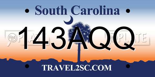 143AQQ South Carolina License Plate