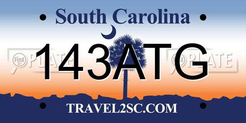 143ATG South Carolina License Plate