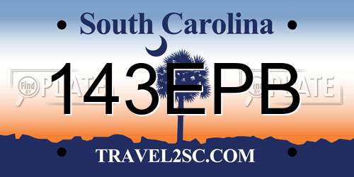 143EPB South Carolina License Plate