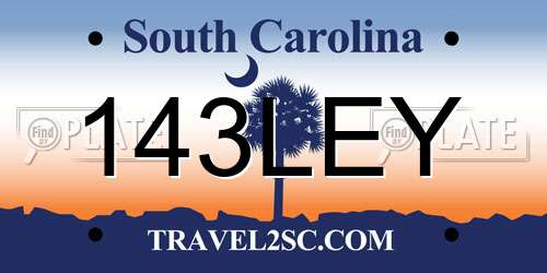 143LEY South Carolina License Plate