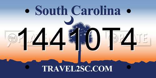 14410T4 South Carolina License Plate