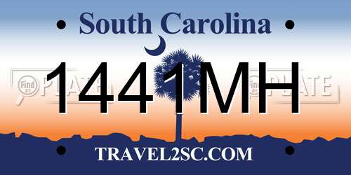 1441MH South Carolina License Plate