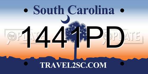 1441PD South Carolina License Plate