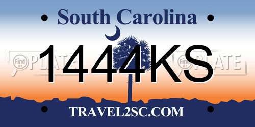 1444KS South Carolina License Plate
