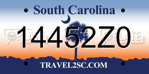 14452Z0 South Carolina License Plate