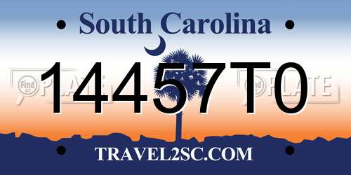 14457T0 South Carolina License Plate