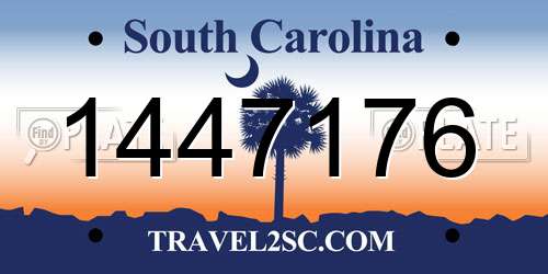 1447176 South Carolina License Plate