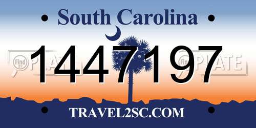 1447197 South Carolina License Plate