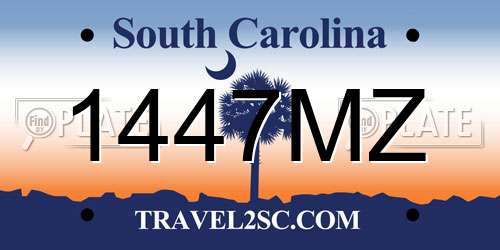 1447MZ South Carolina License Plate