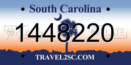 1448220 South Carolina License Plate