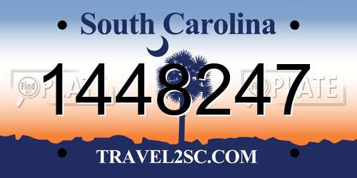 1448247 South Carolina License Plate