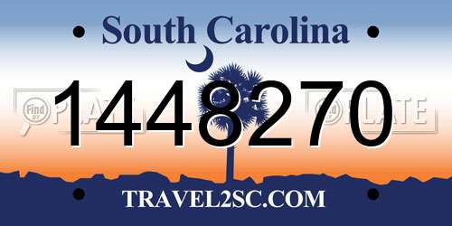 1448270 South Carolina License Plate