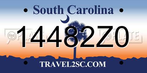 14482Z0 South Carolina License Plate