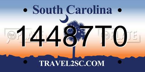 14487T0 South Carolina License Plate