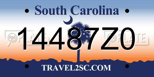 14487Z0 South Carolina License Plate