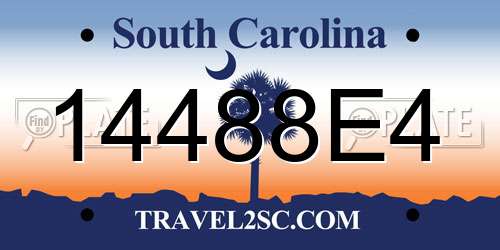 14488E4 South Carolina License Plate