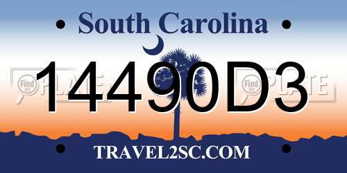14490D3 South Carolina License Plate