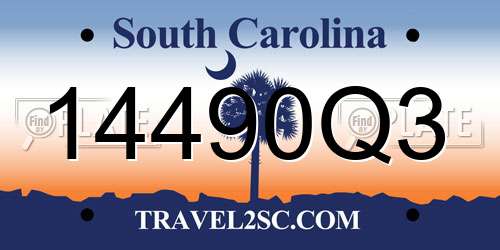 14490Q3 South Carolina License Plate