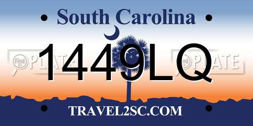 1449LQ South Carolina License Plate
