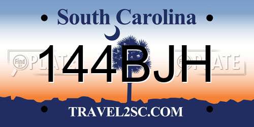 144BJH South Carolina License Plate