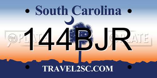 144BJR South Carolina License Plate