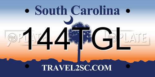 144TGL South Carolina License Plate