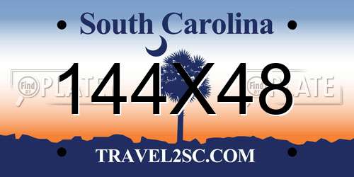 144X48 South Carolina License Plate