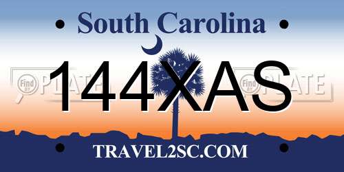 144XAS South Carolina License Plate