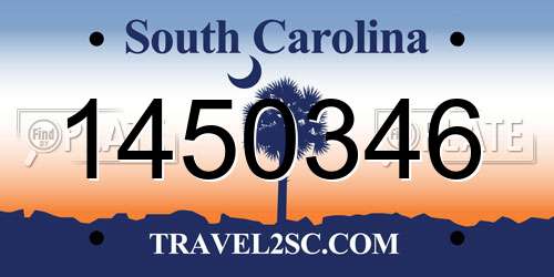 1450346 South Carolina License Plate