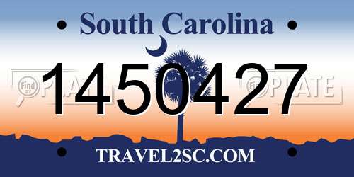 1450427 South Carolina License Plate