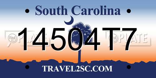 14504T7 South Carolina License Plate