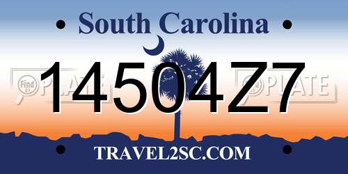 14504Z7 South Carolina License Plate