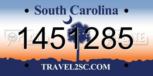 1451285 South Carolina License Plate