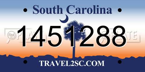 1451288 South Carolina License Plate