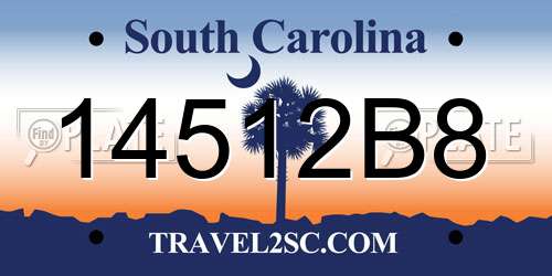 14512B8 South Carolina License Plate