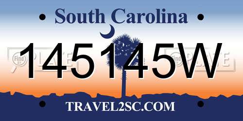 145145W South Carolina License Plate