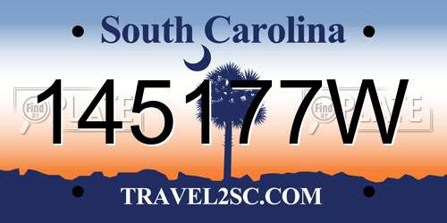 145177W South Carolina License Plate