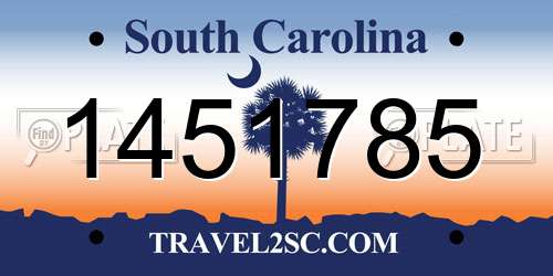1451785 South Carolina License Plate