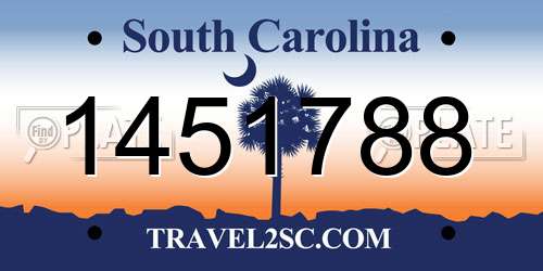 1451788 South Carolina License Plate